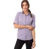 imageChef Works Custom Embroidered Womens Modern Chambray Dress ShirtPurple