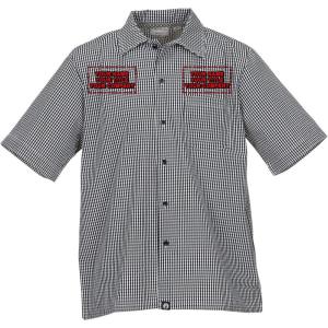 imageChef Works Custom Embroidered Unisex Cook ShirtBlack  White Check
