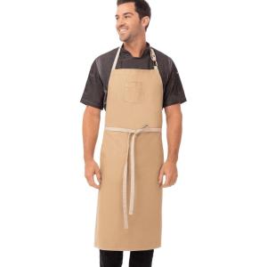 imageChef Works Unisex Austin Chefs Bib Apron Natural One Size