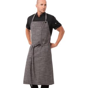 imageChef Works Unisex Corvallis Chefs Bib ApronBlack Steel Grey