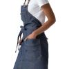 imageChef Works Unisex Craftsman Bib Apron Indigo Blue One Size
