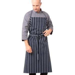 imageChef Works Unisex English Chef ApronNavy W Chalk Stripe