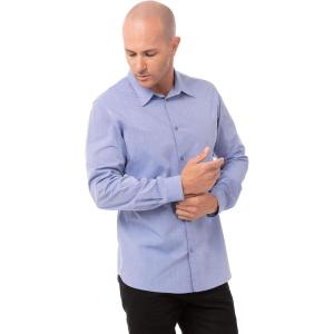 imageChef Works Mens Modern Chambray Dress ShirtBlue