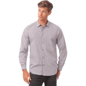 imageChef Works Mens Modern Gingham Long Sleeve Dress ShirtChocolate