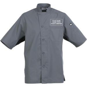 imageChef Works Custom Mens Valais VSeries Chef CoatDark Grey W Black Contr