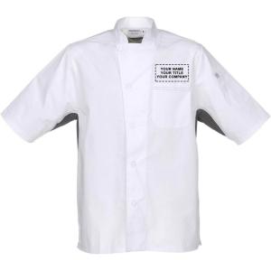 imageChef Works Custom Mens Valais VSeries Chef CoatWhite W Grey Contrast