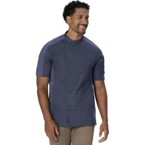 imageChef Works Mens Mojave Short Sleeve Chef CoatAirforce Blue