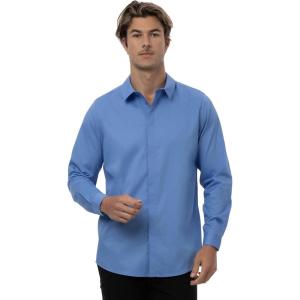 imageChef Works Mens Premium Formal Dress ShirtFrench Blue