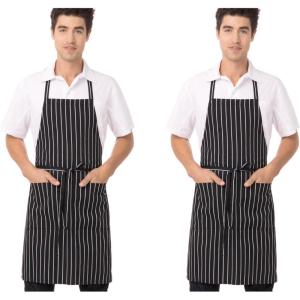 imageChef Works Unisex Chef ApronChalk Stripe  2 Pack