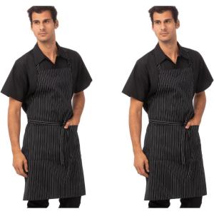 imageChef Works Unisex Chef ApronPinstripe  2 Pack