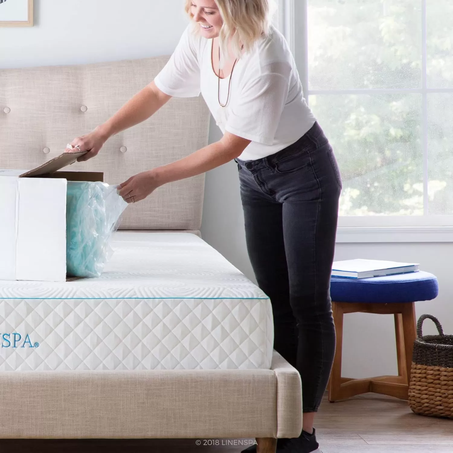 imageLINENSPA 3 Inch Gel Swirl Memory Foam Mattress Topper  Cooling Gel Infused  Pressure Relieving  CertiPUR Certified  QueenKing