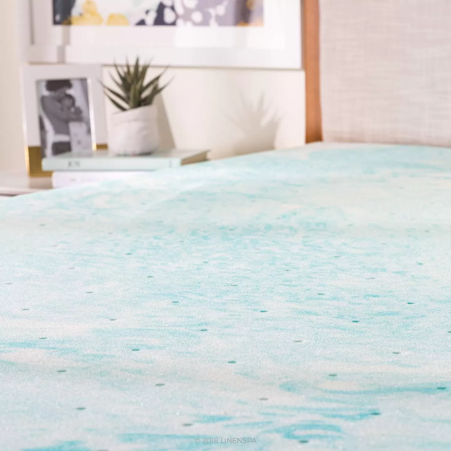 imageLINENSPA 3 Inch Gel Swirl Memory Foam Mattress Topper  Cooling Gel Infused  Pressure Relieving  CertiPUR Certified  QueenTwin