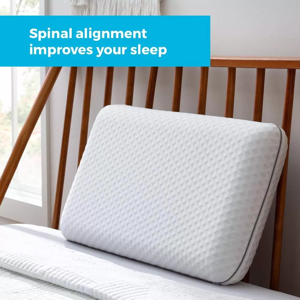 imageLINENSPA Pillow  Ventilated Gel  Memory Foam Pillows for Neck Support  Great for Side Back and Stomach Sleepers  King SizeCharcoal