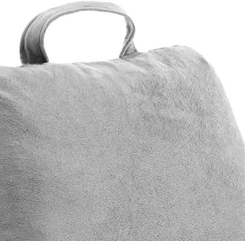 imageLINENSPA Reading Pillow with Shredded Memory Foam Back Pillow for Sitting in Bed Reading Gaming Watching TV  Chair Pillow with Arms Dorm Room Essentials StoneStone