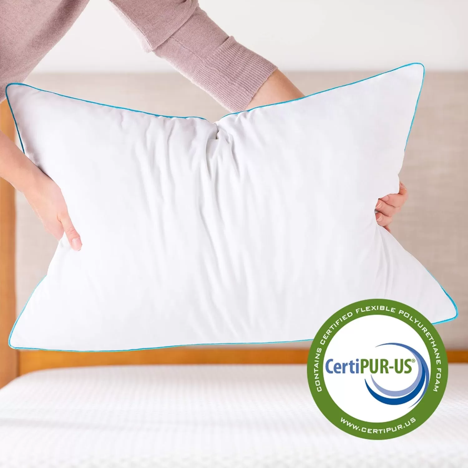 imageLINENSPA Two Pack Shredded Gel Memory Foam Pillow  Cooling Bed Pillow  Side Stomach and Back Sleepers  Pack of 2  Queen WhiteWhite