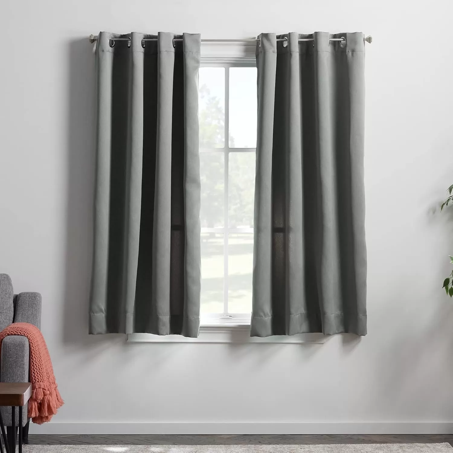 imageLinenspa 85 Blackout Curtain 2 Panels Set  Black Curtains 108 Inch Length  Thermal Insulated Noise Reducing  Dorm Room EssentialsGrey
