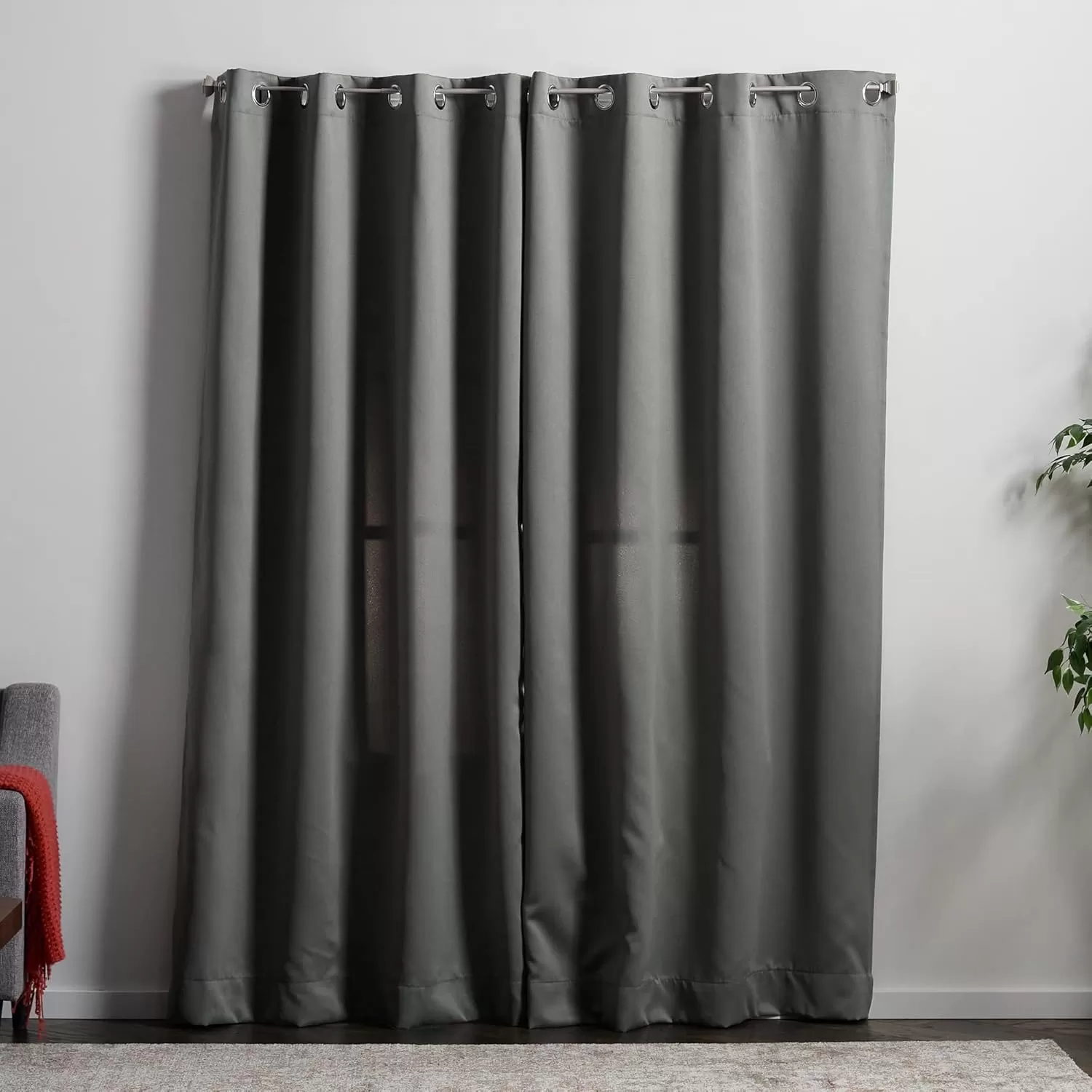 imageLinenspa 85 Blackout Curtain 2 Panels Set  Black Curtains 108 Inch Length  Thermal Insulated Noise Reducing  Dorm Room EssentialsGrey