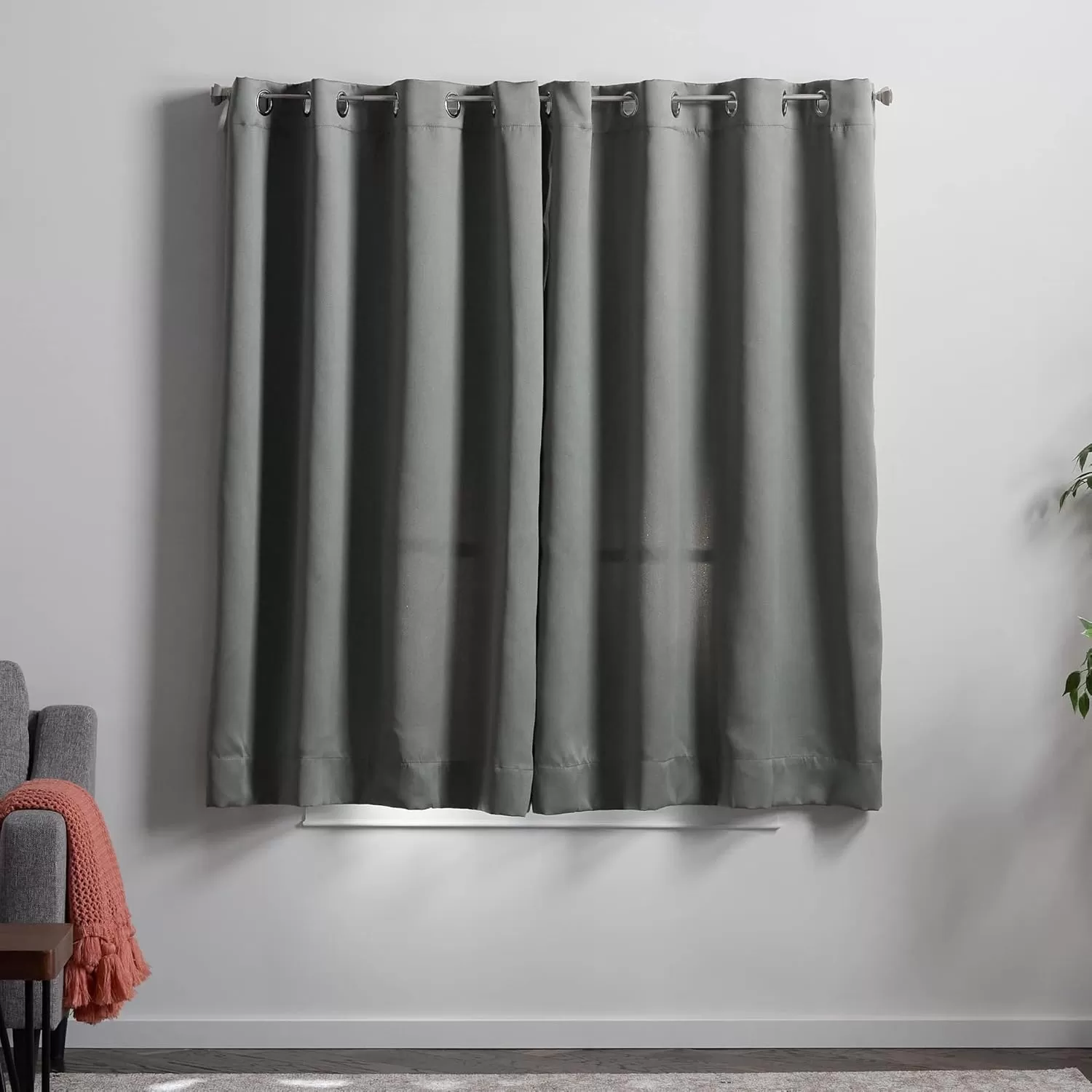 imageLinenspa 85 Blackout Curtain 2 Panels Set  Black Curtains 108 Inch Length  Thermal Insulated Noise Reducing  Dorm Room EssentialsGrey