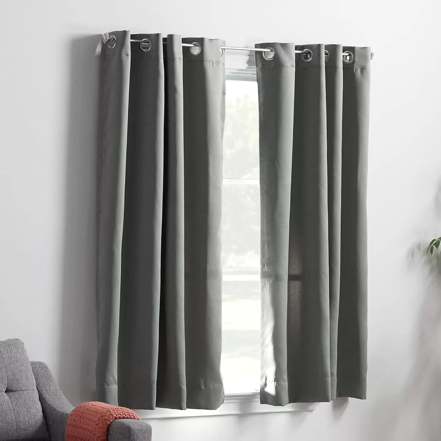 imageLinenspa 85 Blackout Curtain 2 Panels Set  Black Curtains 108 Inch Length  Thermal Insulated Noise Reducing  Dorm Room EssentialsGrey