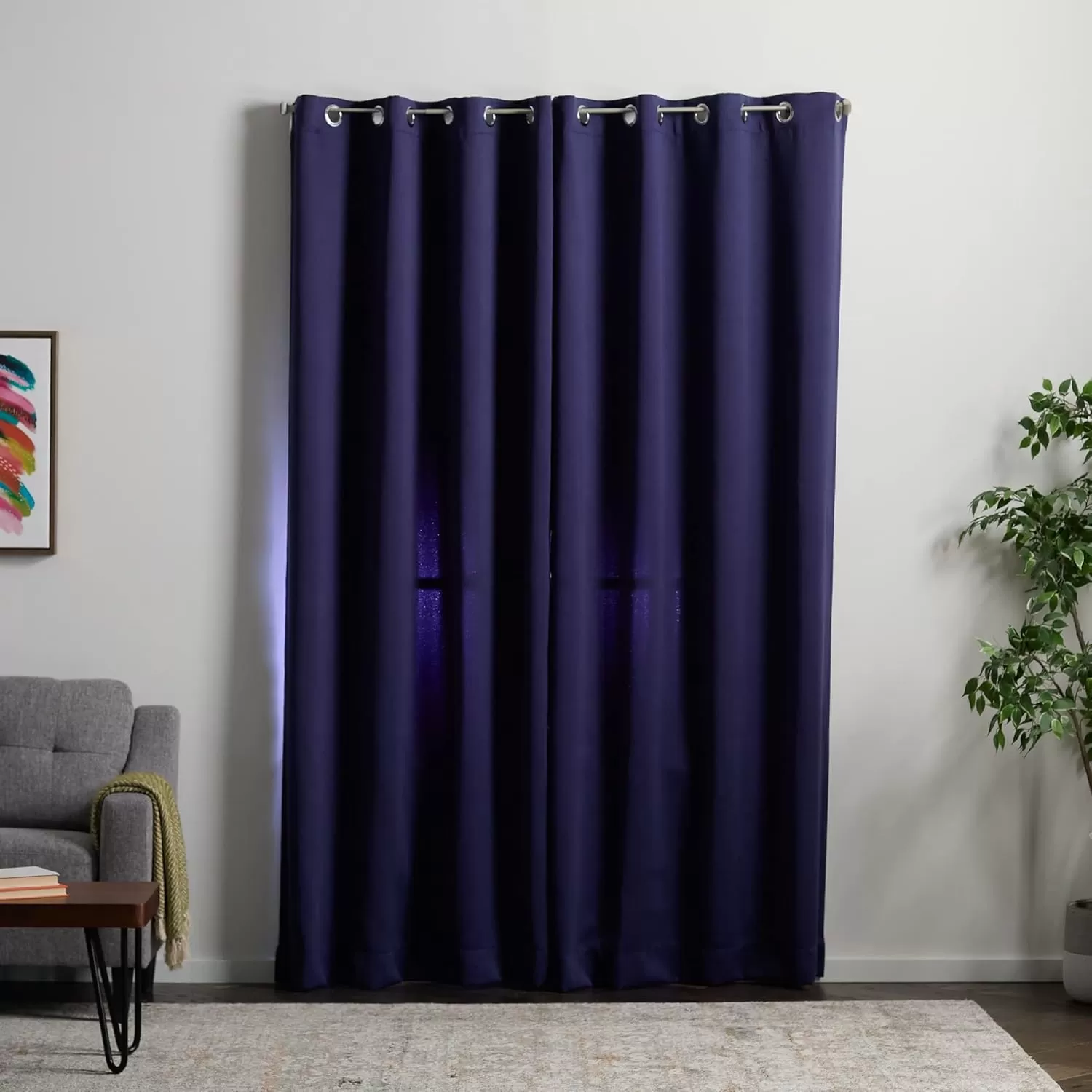 imageLinenspa 85 Blackout Curtain 2 Panels Set  Black Curtains 108 Inch Length  Thermal Insulated Noise Reducing  Dorm Room EssentialsNavy