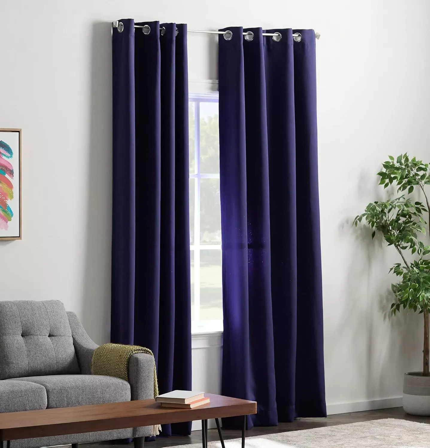 imageLinenspa 85 Blackout Curtain 2 Panels Set  Black Curtains 108 Inch Length  Thermal Insulated Noise Reducing  Dorm Room EssentialsNavy