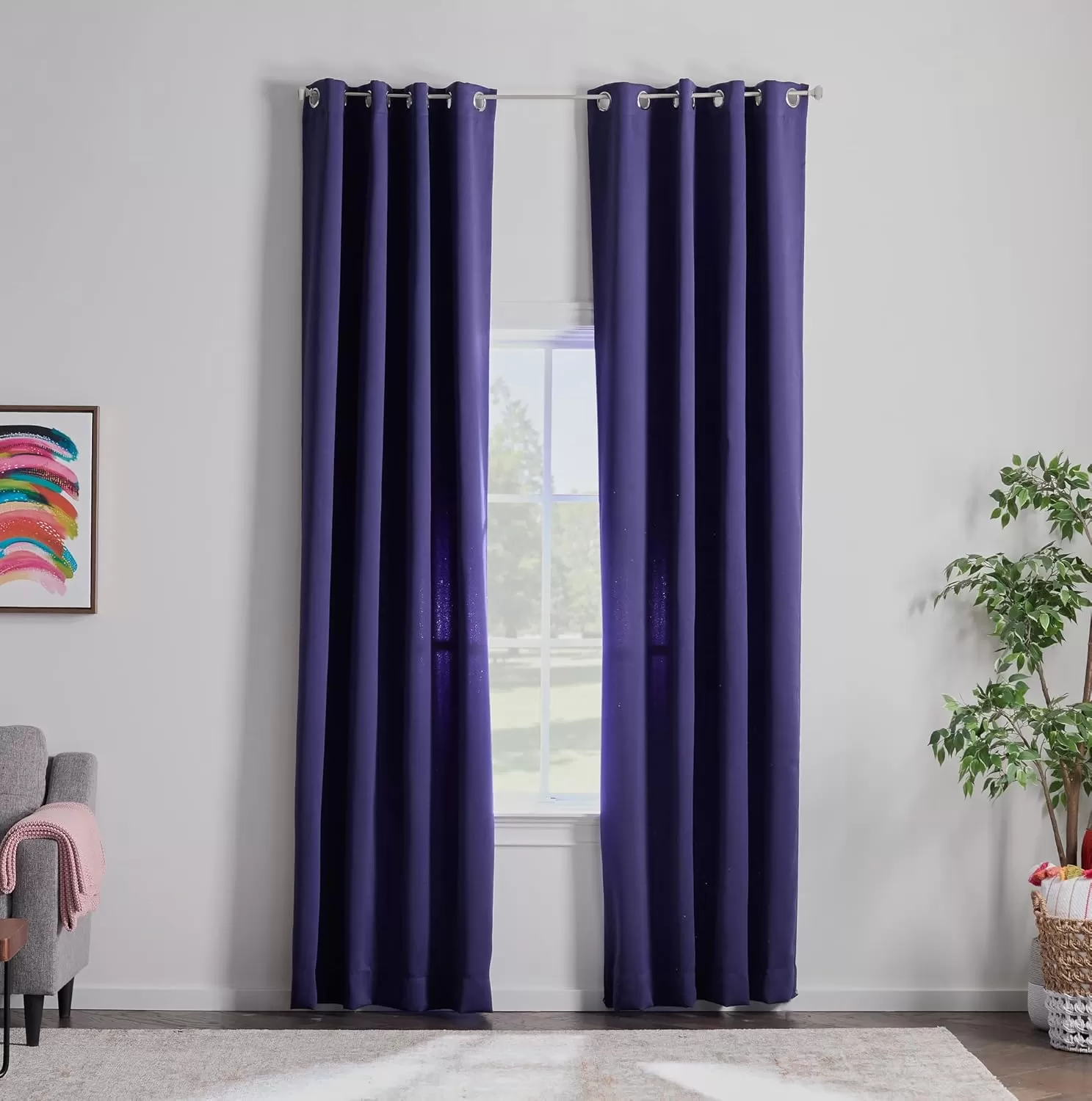 imageLinenspa 85 Blackout Curtain 2 Panels Set  Black Curtains 108 Inch Length  Thermal Insulated Noise Reducing  Dorm Room EssentialsNavy