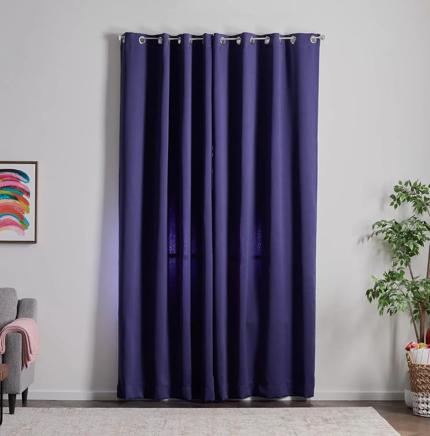 imageLinenspa 85 Blackout Curtain 2 Panels Set  Black Curtains 108 Inch Length  Thermal Insulated Noise Reducing  Dorm Room EssentialsNavy