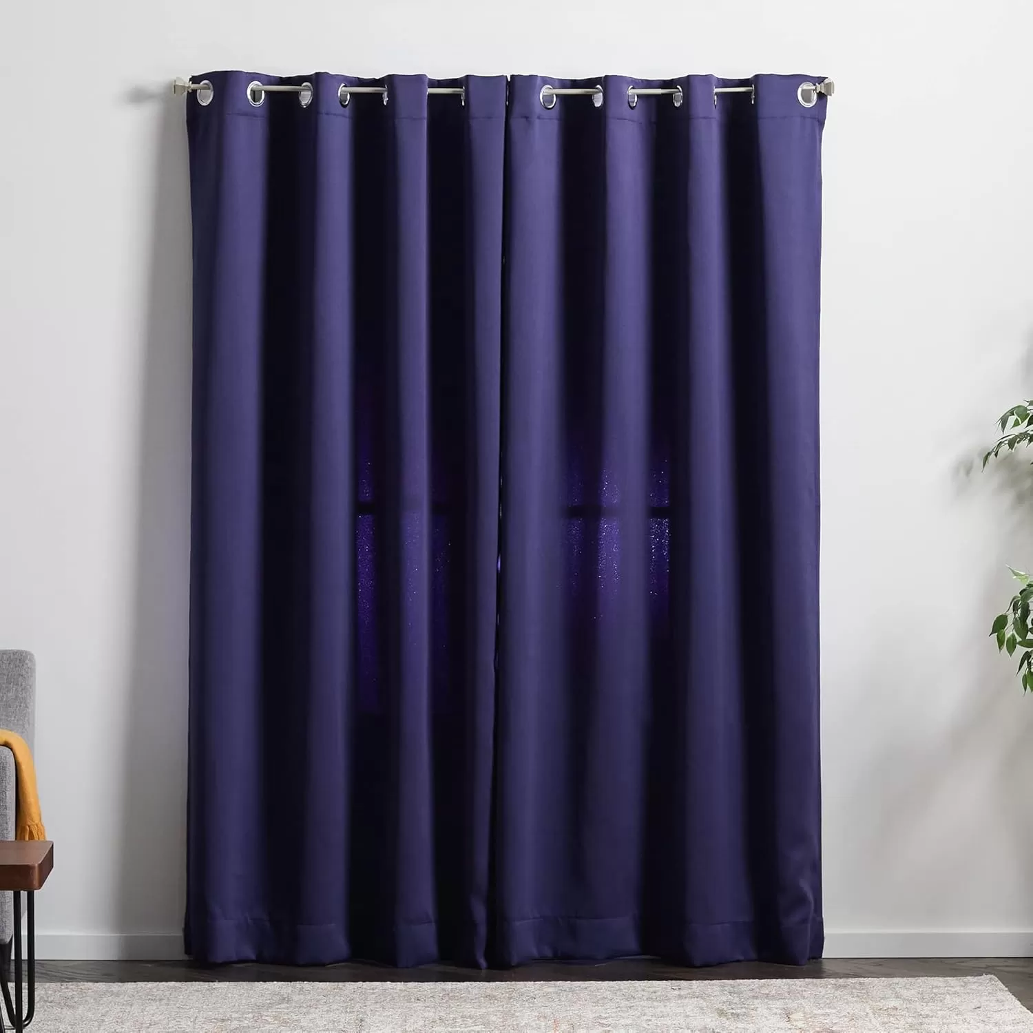 imageLinenspa 85 Blackout Curtain 2 Panels Set  Black Curtains 108 Inch Length  Thermal Insulated Noise Reducing  Dorm Room EssentialsNavy