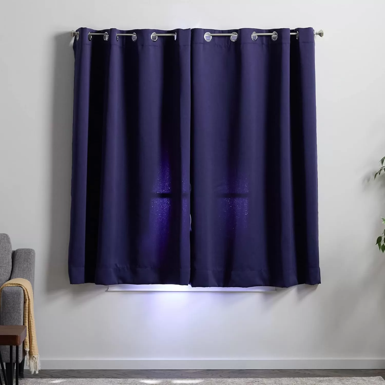 imageLinenspa 85 Blackout Curtain 2 Panels Set  Black Curtains 108 Inch Length  Thermal Insulated Noise Reducing  Dorm Room EssentialsNavy