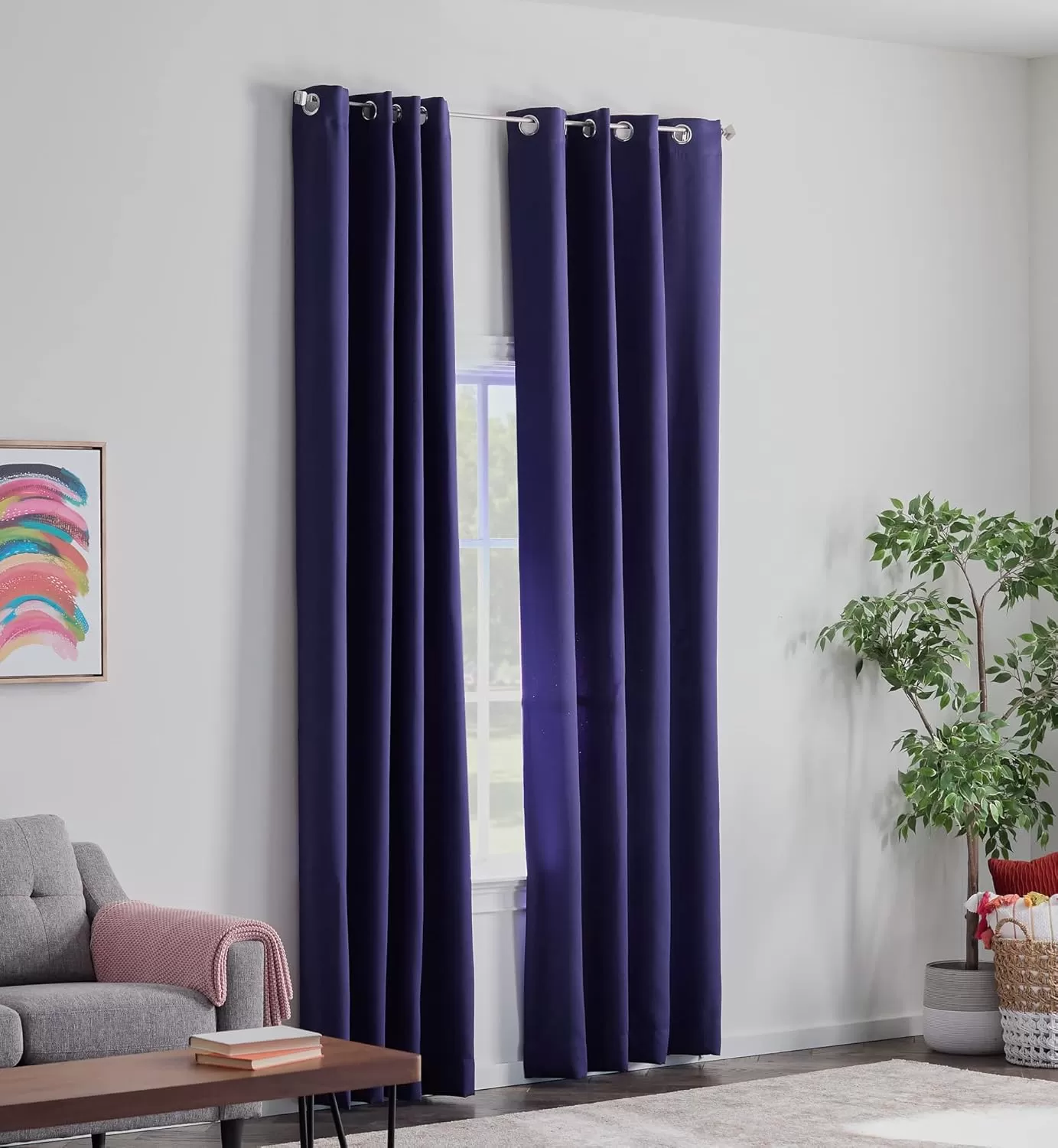 imageLinenspa 85 Blackout Curtain 2 Panels Set  Black Curtains 108 Inch Length  Thermal Insulated Noise Reducing  Dorm Room EssentialsNavy