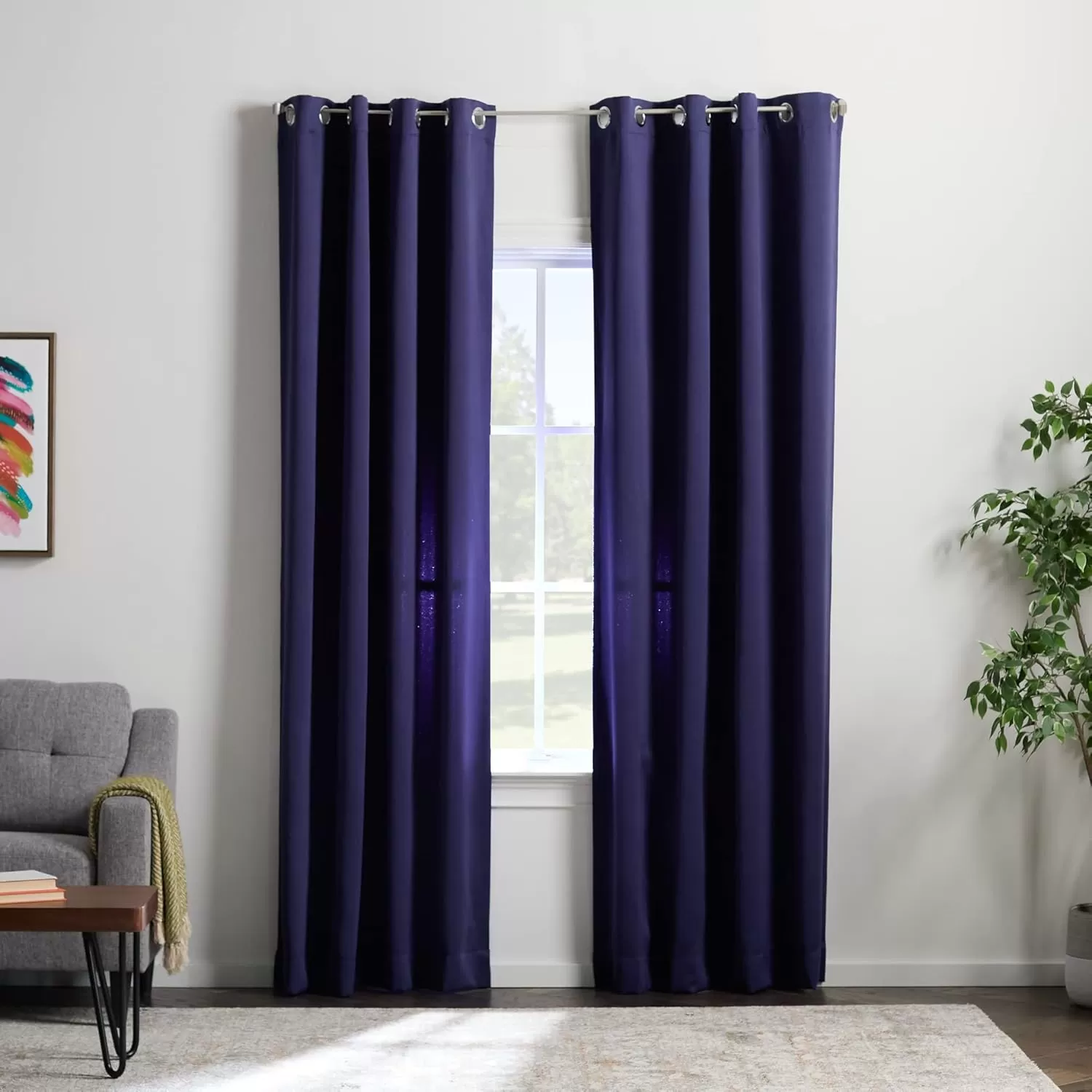 imageLinenspa 85 Blackout Curtain 2 Panels Set  Black Curtains 108 Inch Length  Thermal Insulated Noise Reducing  Dorm Room EssentialsNavy