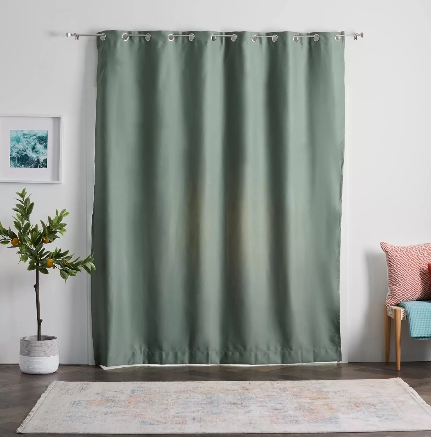 imageLinenspa 85 Blackout Curtain 2 Panels Set  Black Curtains 108 Inch Length  Thermal Insulated Noise Reducing  Dorm Room EssentialsSage