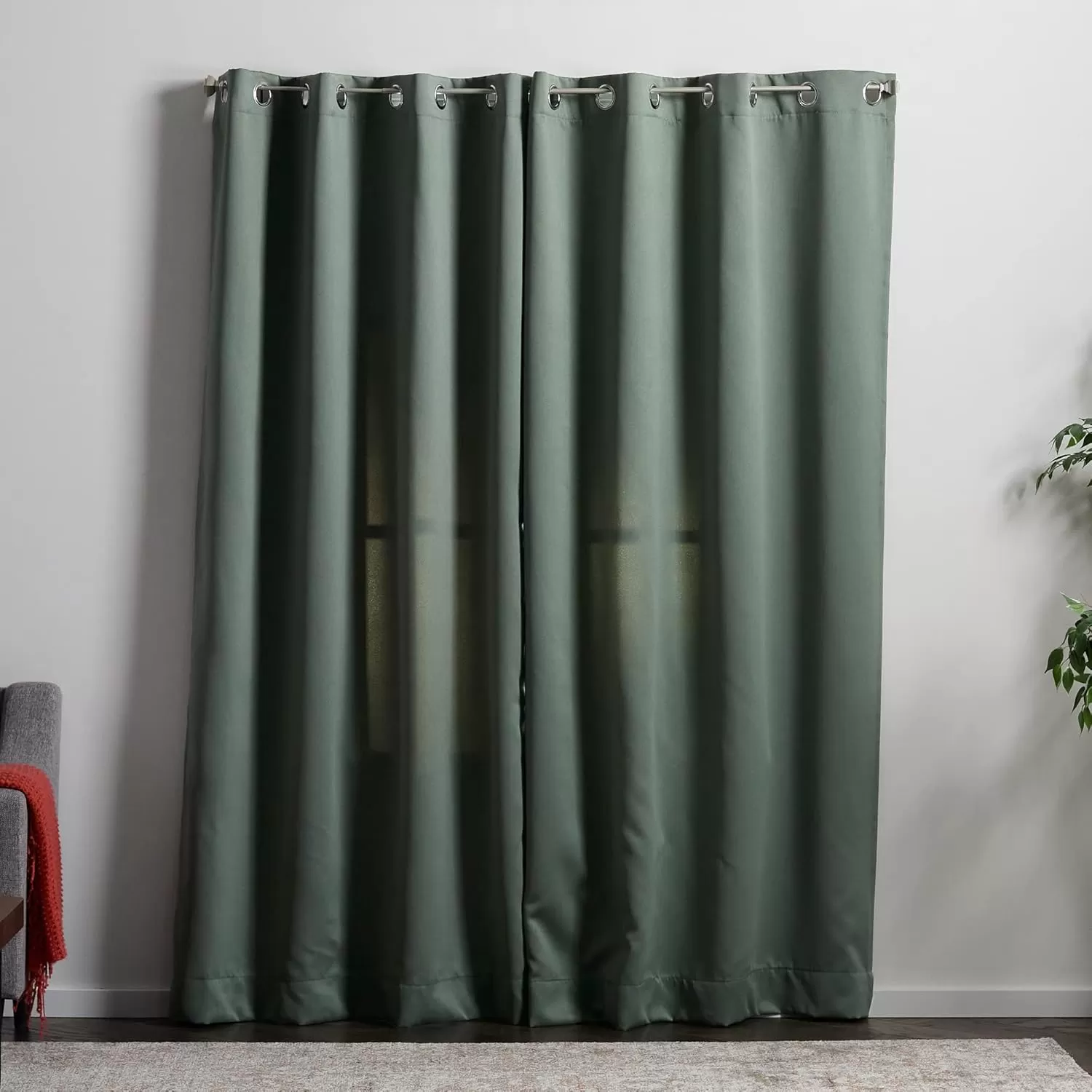 imageLinenspa 85 Blackout Curtain 2 Panels Set  Black Curtains 108 Inch Length  Thermal Insulated Noise Reducing  Dorm Room EssentialsSage