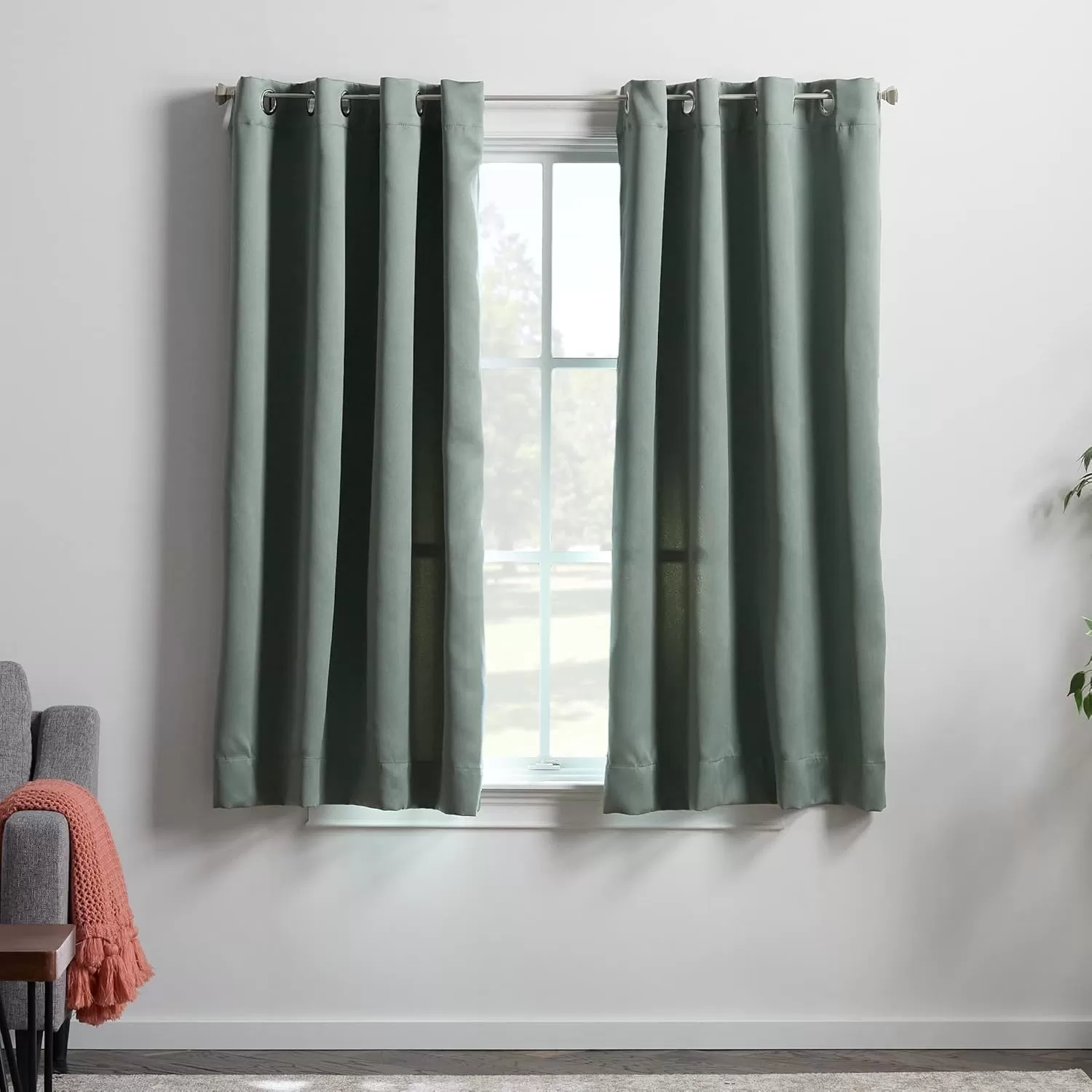 imageLinenspa 85 Blackout Curtain 2 Panels Set  Black Curtains 108 Inch Length  Thermal Insulated Noise Reducing  Dorm Room EssentialsSage