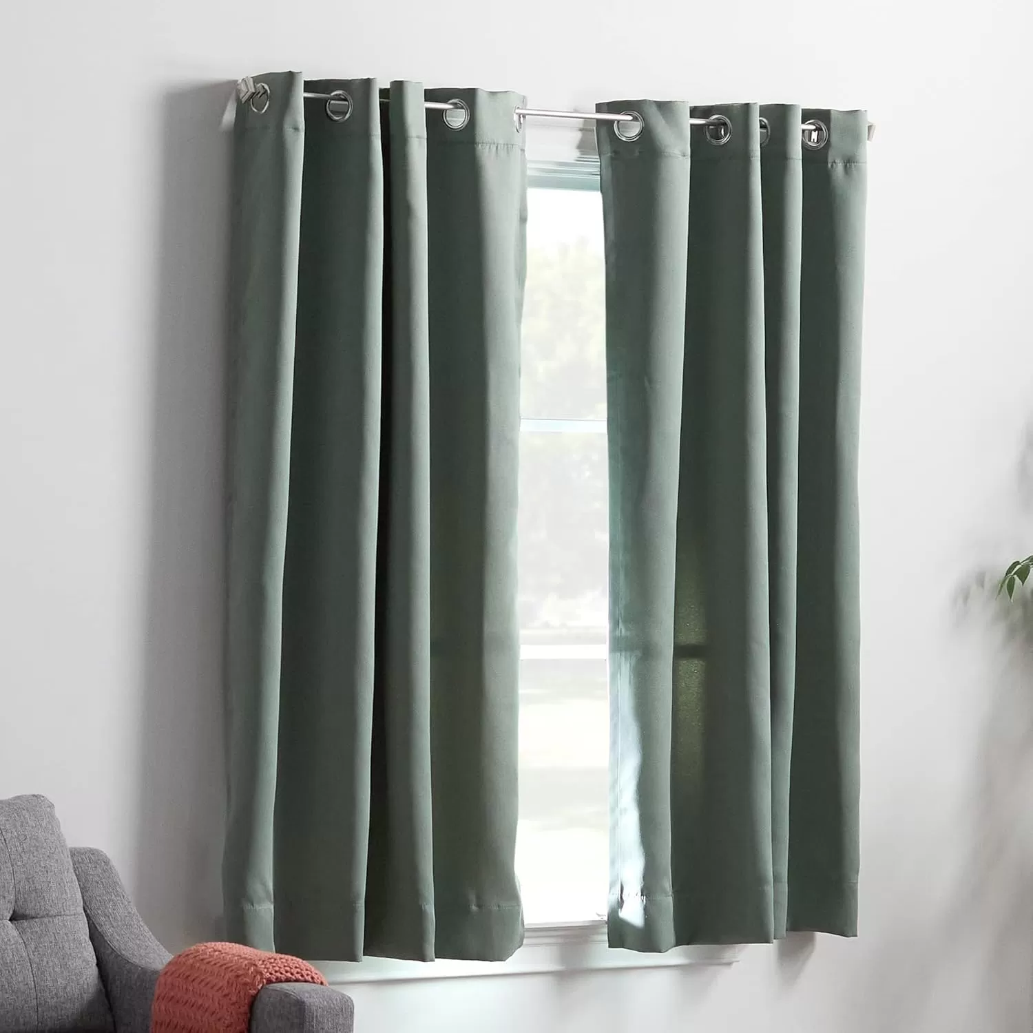 imageLinenspa 85 Blackout Curtain 2 Panels Set  Black Curtains 108 Inch Length  Thermal Insulated Noise Reducing  Dorm Room EssentialsSage