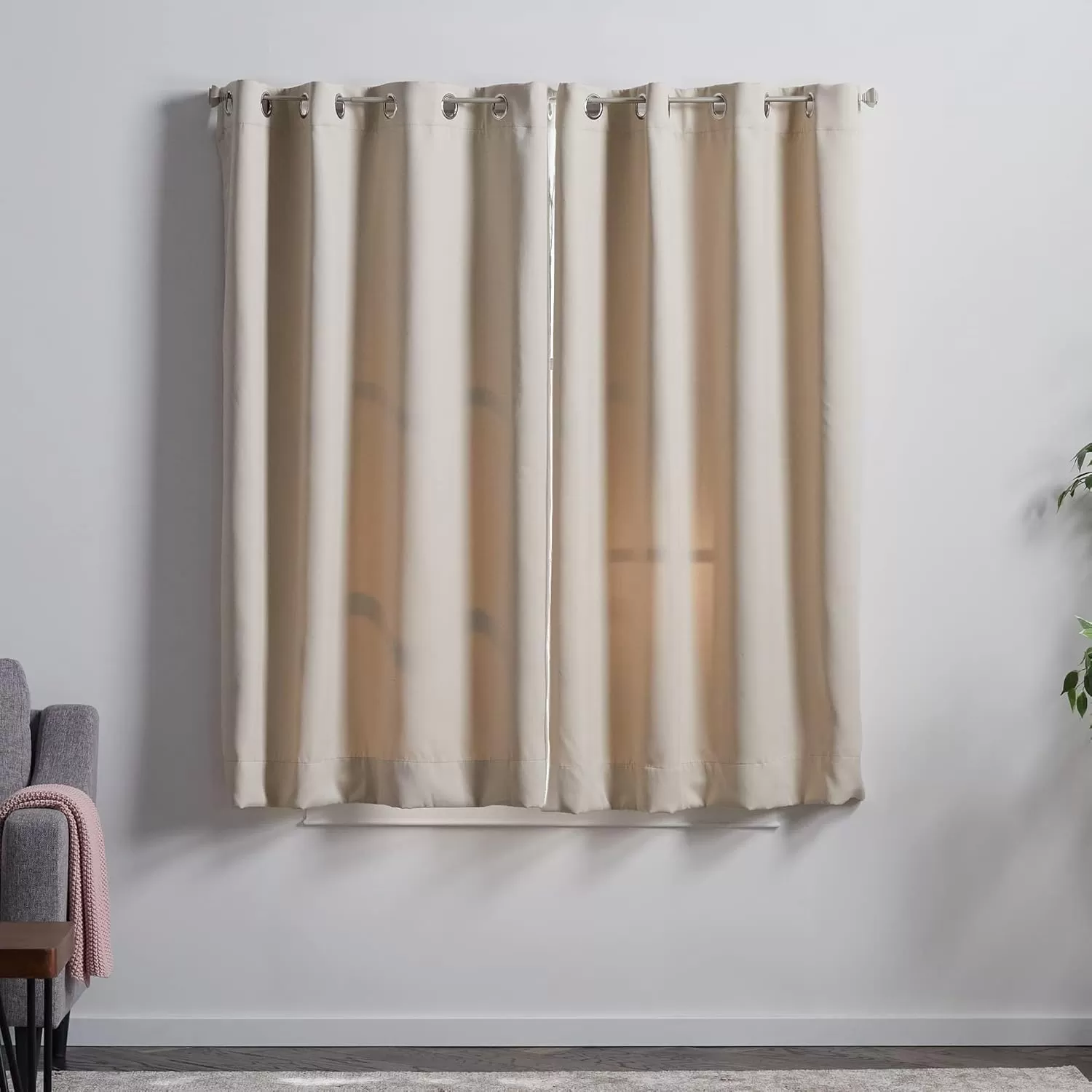 imageLinenspa 85 Blackout Curtain 2 Panels Set  Black Curtains 108 Inch Length  Thermal Insulated Noise Reducing  Dorm Room EssentialsTan