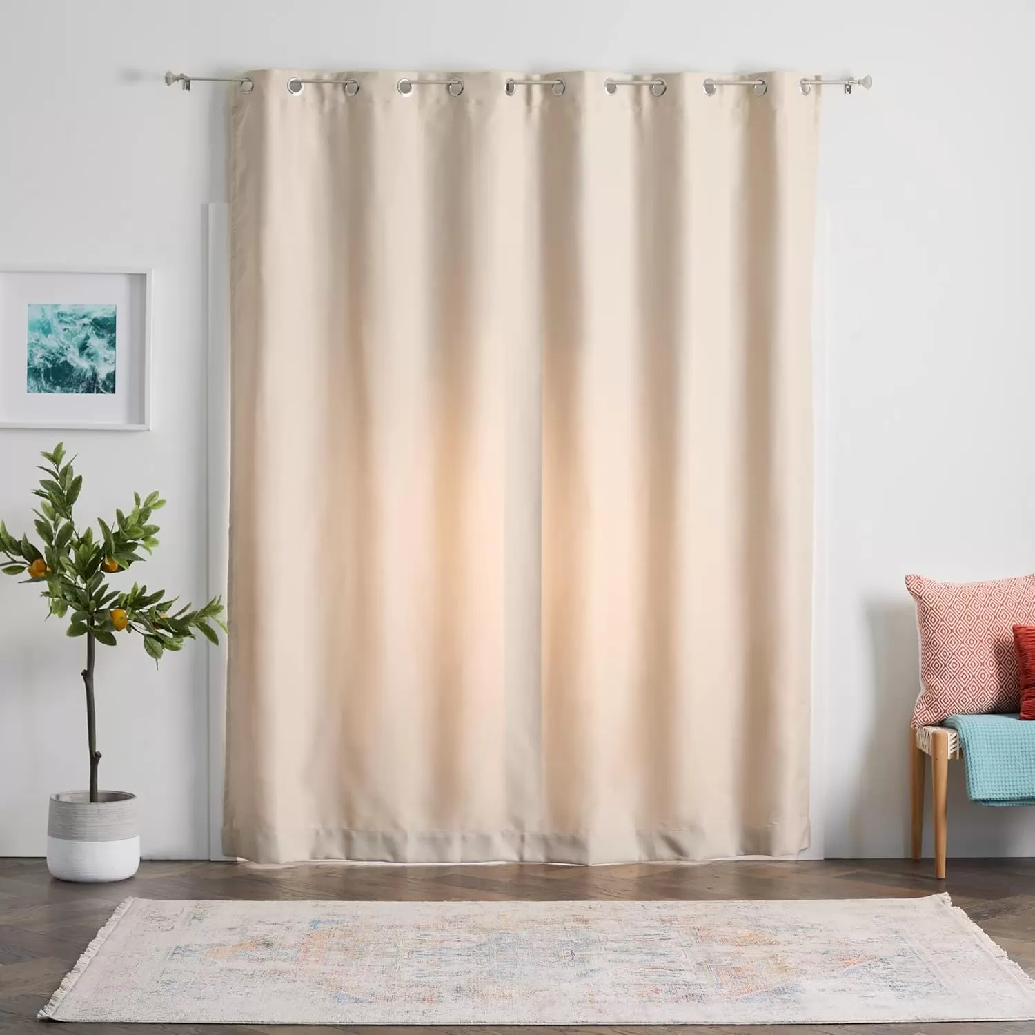 imageLinenspa 85 Blackout Curtain 2 Panels Set  Black Curtains 108 Inch Length  Thermal Insulated Noise Reducing  Dorm Room EssentialsTan