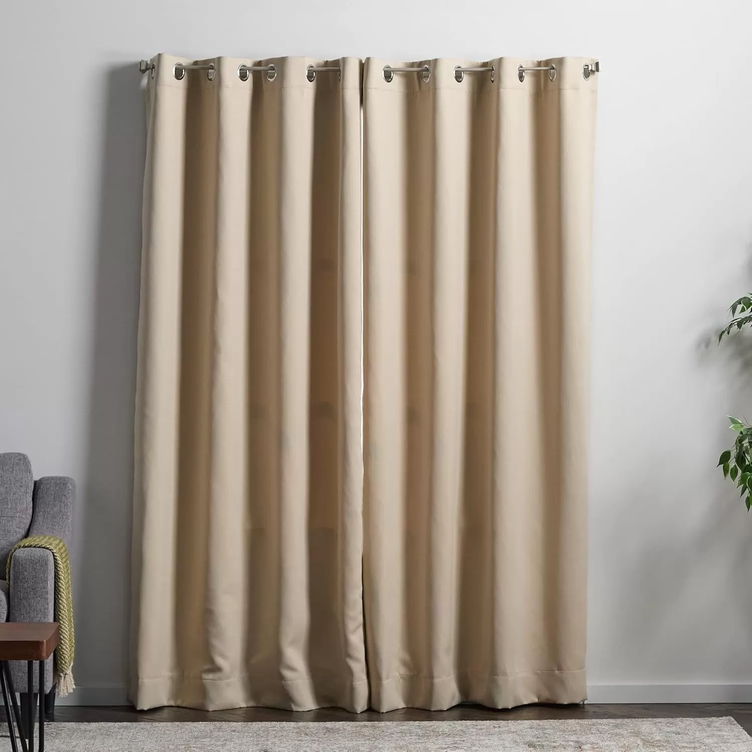 imageLinenspa 85 Blackout Curtain 2 Panels Set  Black Curtains 108 Inch Length  Thermal Insulated Noise Reducing  Dorm Room EssentialsTan