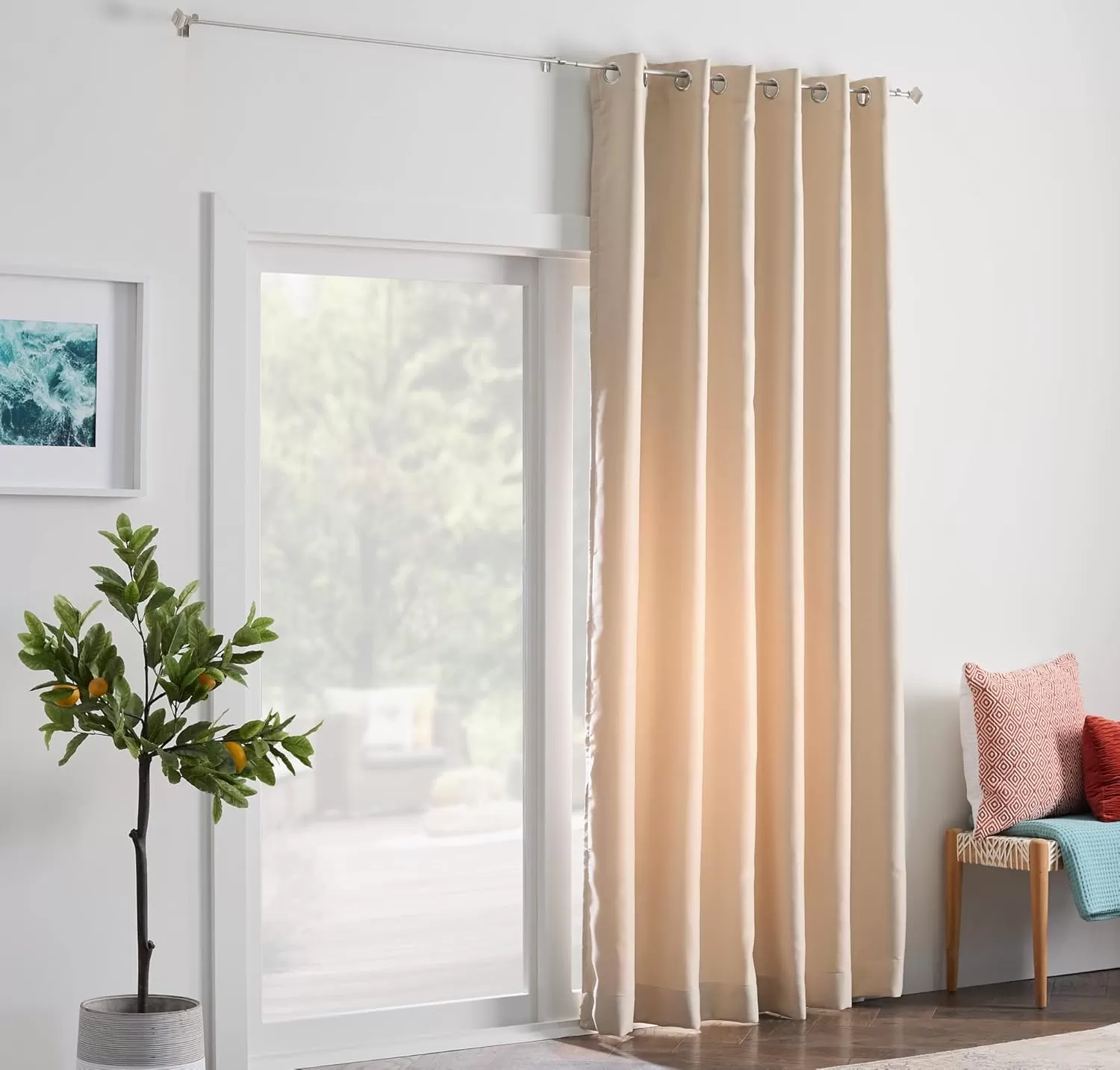 imageLinenspa 85 Blackout Curtain 2 Panels Set  Black Curtains 108 Inch Length  Thermal Insulated Noise Reducing  Dorm Room EssentialsTan