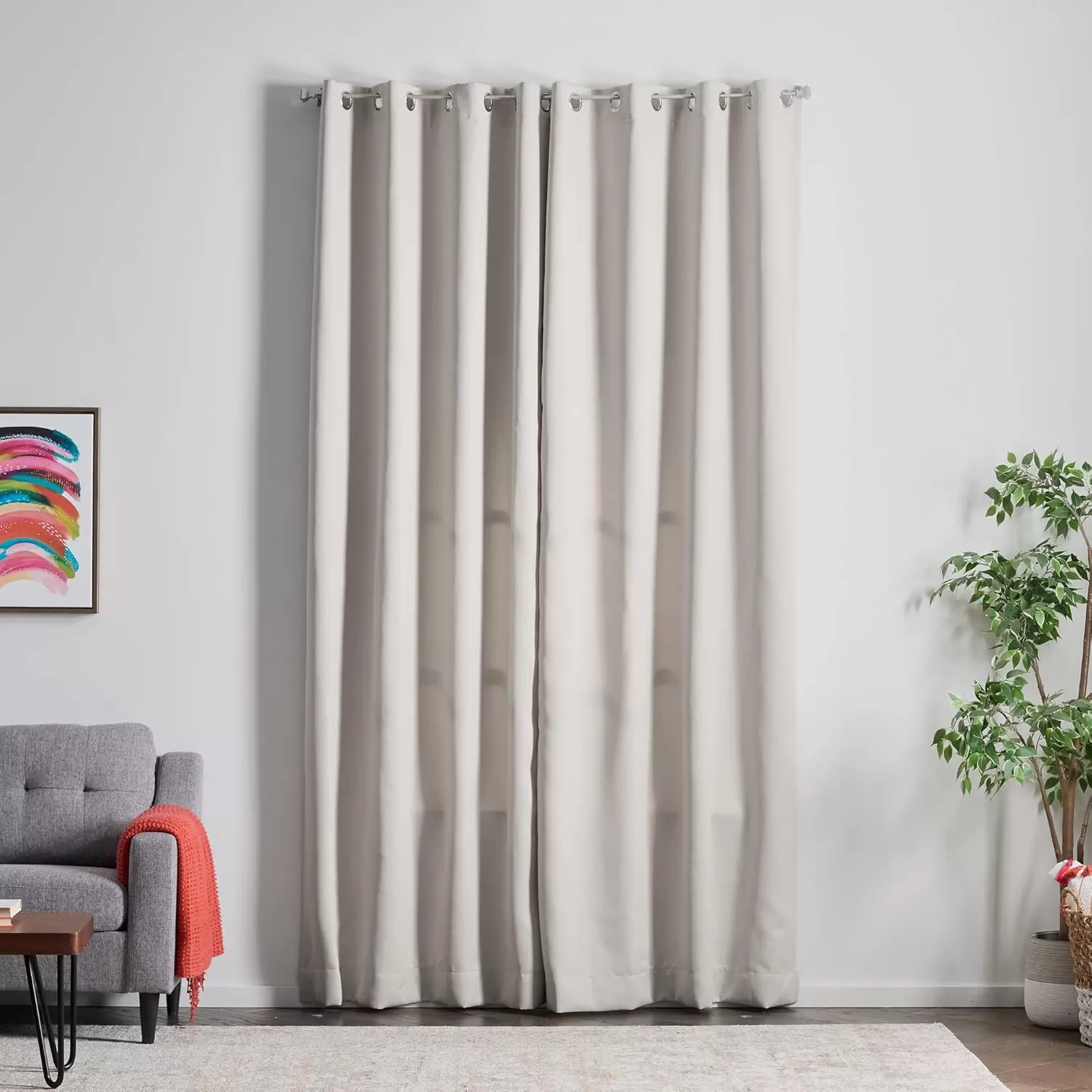 imageLinenspa 85 Blackout Curtain 2 Panels Set  Black Curtains 108 Inch Length  Thermal Insulated Noise Reducing  Dorm Room EssentialsWhite