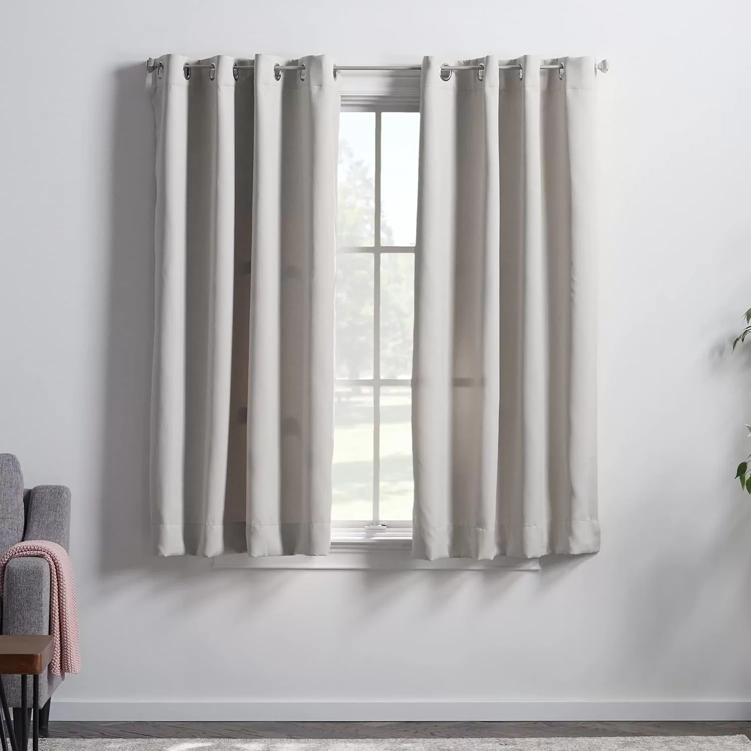 imageLinenspa 85 Blackout Curtain 2 Panels Set  Black Curtains 108 Inch Length  Thermal Insulated Noise Reducing  Dorm Room EssentialsWhite