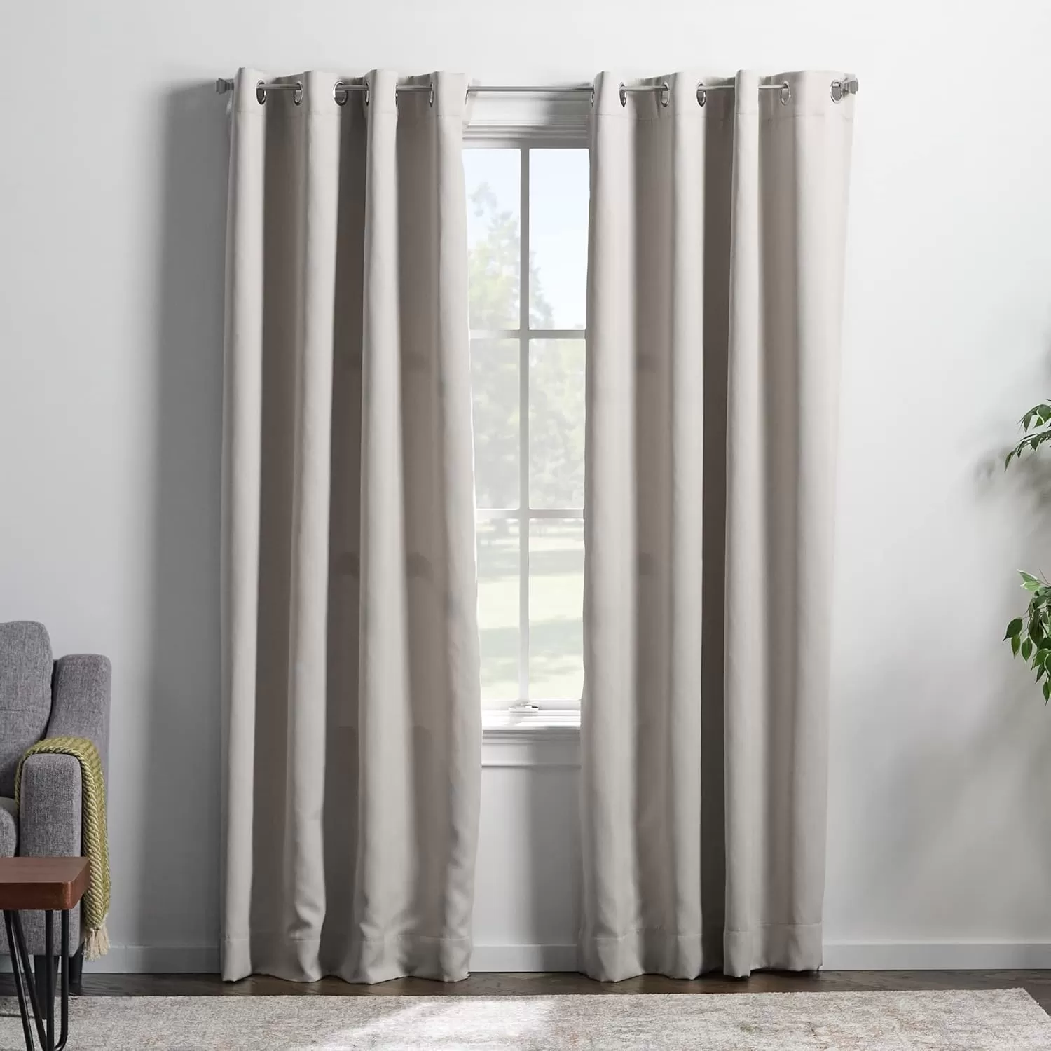imageLinenspa 85 Blackout Curtain 2 Panels Set  Black Curtains 108 Inch Length  Thermal Insulated Noise Reducing  Dorm Room EssentialsWhite