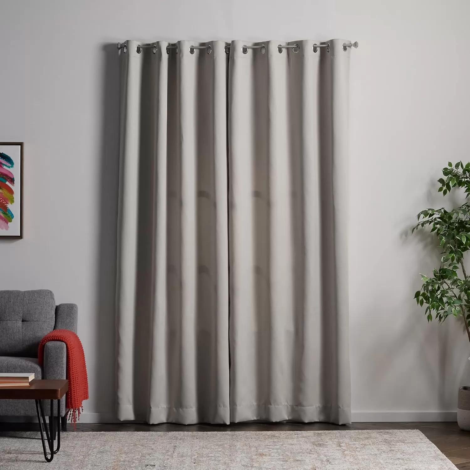 imageLinenspa 85 Blackout Curtain 2 Panels Set  Black Curtains 108 Inch Length  Thermal Insulated Noise Reducing  Dorm Room EssentialsWhite