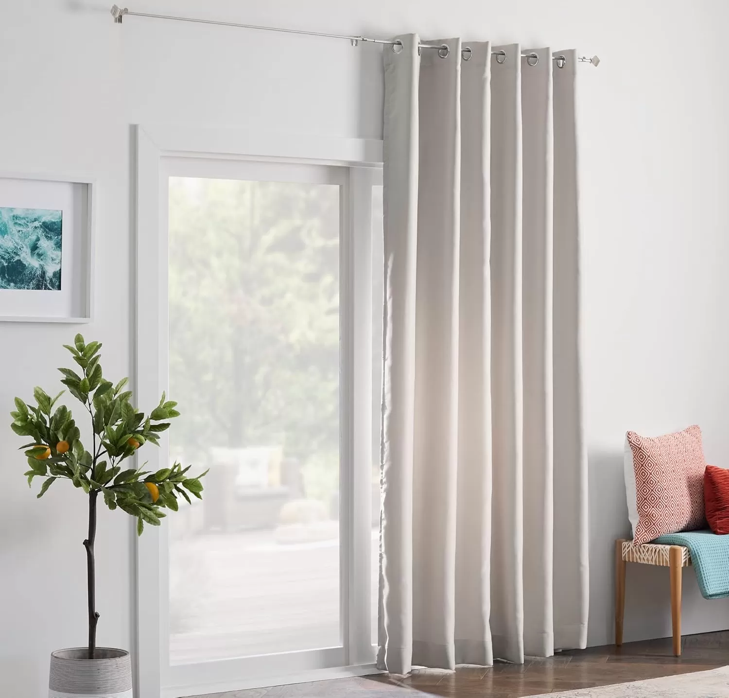 imageLinenspa 85 Blackout Curtain 2 Panels Set  Black Curtains 108 Inch Length  Thermal Insulated Noise Reducing  Dorm Room EssentialsWhite