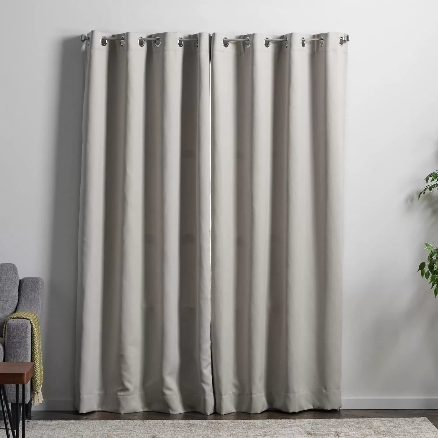 imageLinenspa 85 Blackout Curtain 2 Panels Set  Black Curtains 108 Inch Length  Thermal Insulated Noise Reducing  Dorm Room EssentialsWhite