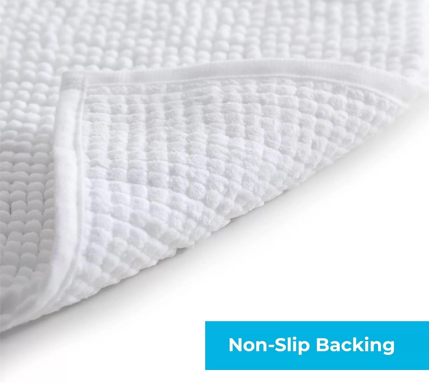 imageLinenspa Chenille Bath Mat 1 Piece Non Slip Water Absorbent Fast Drying Machine Washable Bath Rug For Bathroom  Dorm Room EssentialsWhite