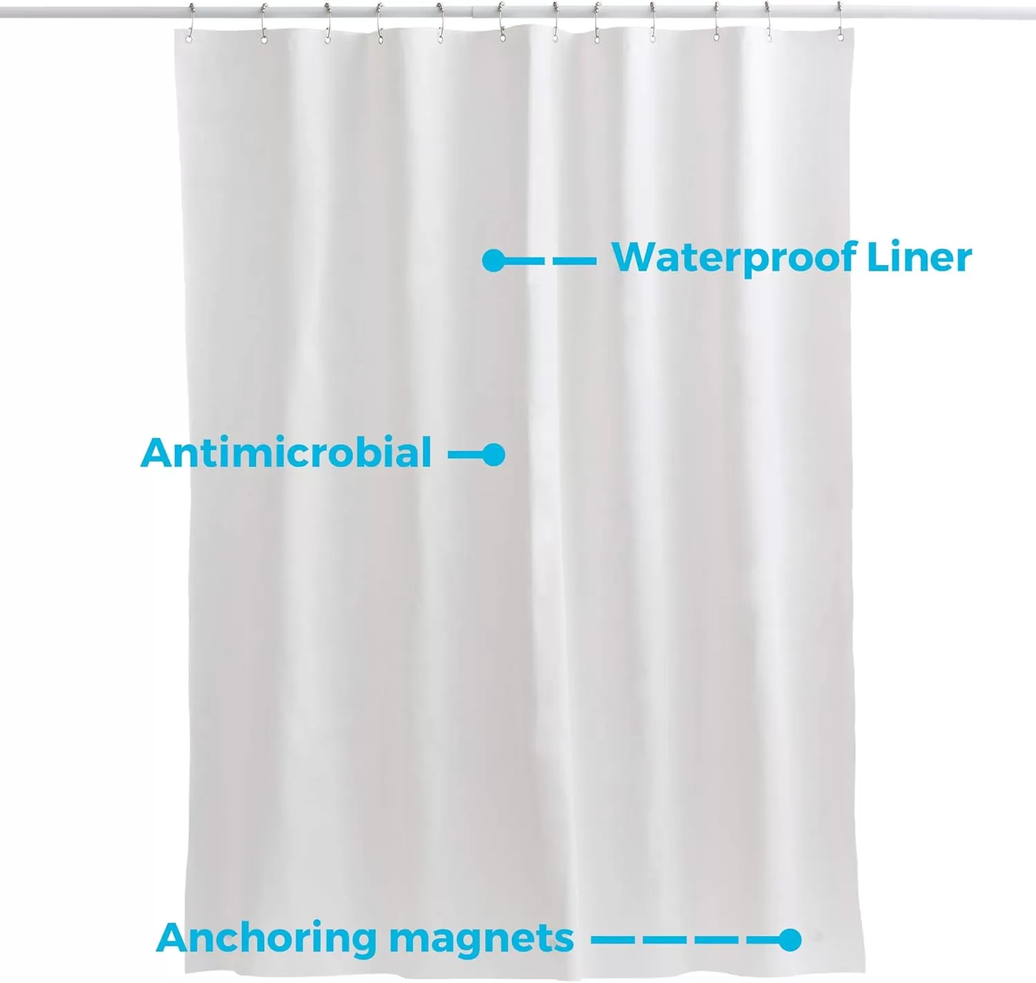 imageLinenspa Frosted 8G HeavyDuty Shower Curtain Liner  PEVA Waterproof Vinyl  72 x 72 Inch Shower Liner  Dorm Room EssentialsWhite