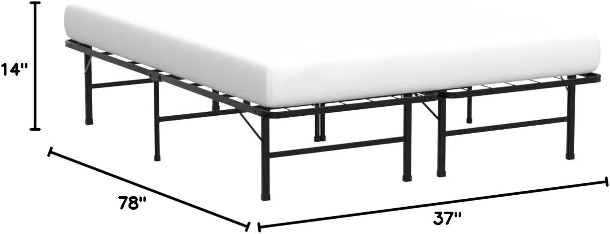 imageLinenspa Heavy Duty Metal Platform Bed Frame  No Box Spring Needed  Underbed Storage  Simple Tool Free Assembly  14 High  Sturdy  Steel Slats  Sleek Modern Design  Queen SizeTwin XL