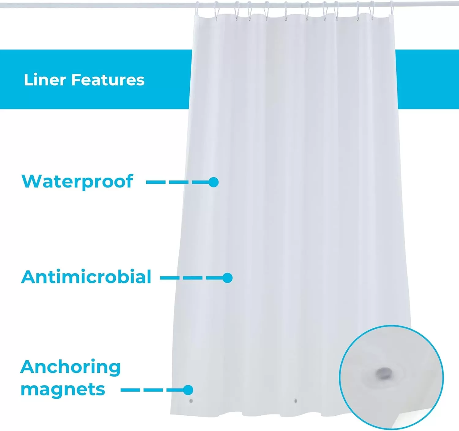 imageLinenspa Shower Curtain  Green Leaf Shower Curtain  Water Resistant Machine Washable Polyester Shower Curtain  Dorm Room EssentialsBlue Herringbone