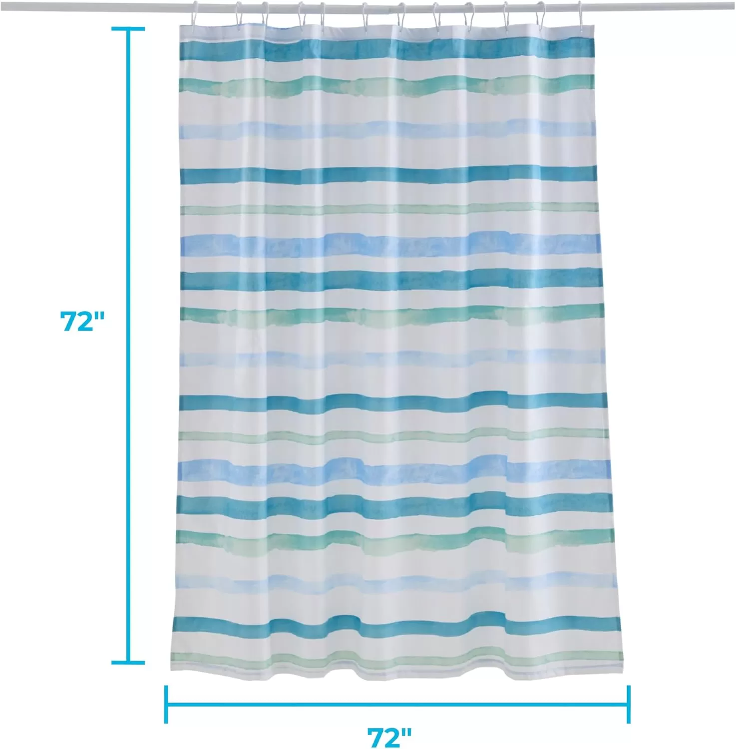 imageLinenspa Shower Curtain  Green Leaf Shower Curtain  Water Resistant Machine Washable Polyester Shower Curtain  Dorm Room EssentialsBlue Ocean Stripe